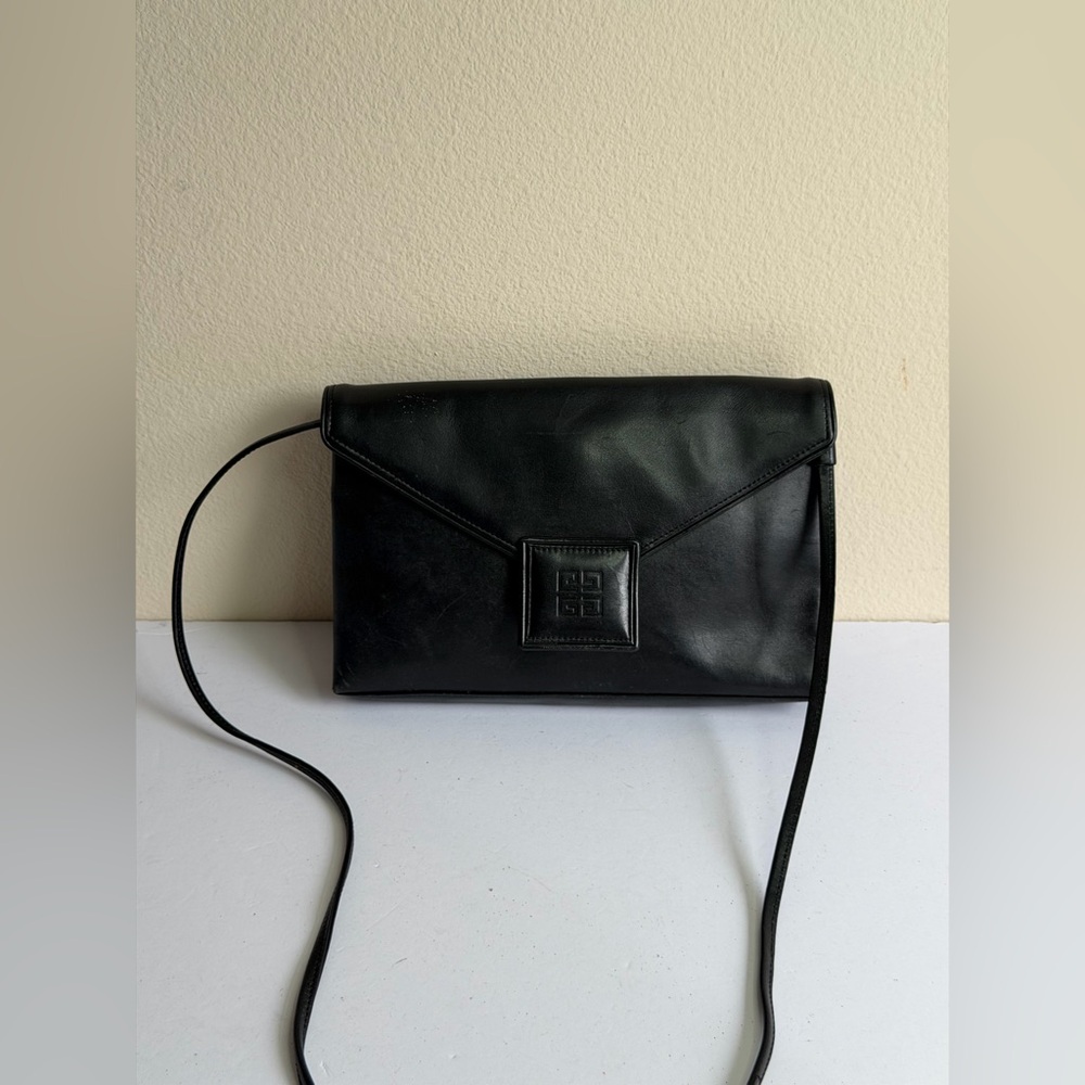 Vintage Givenchy Sacs Black Leather Crossbody Bag